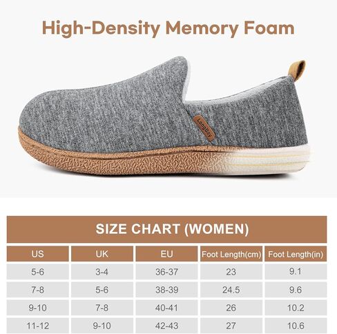 LongBay Women's Memory Foam House Shoes Cozy Brushed Jersey Slippers for Indoor Outdoor in Kuwait