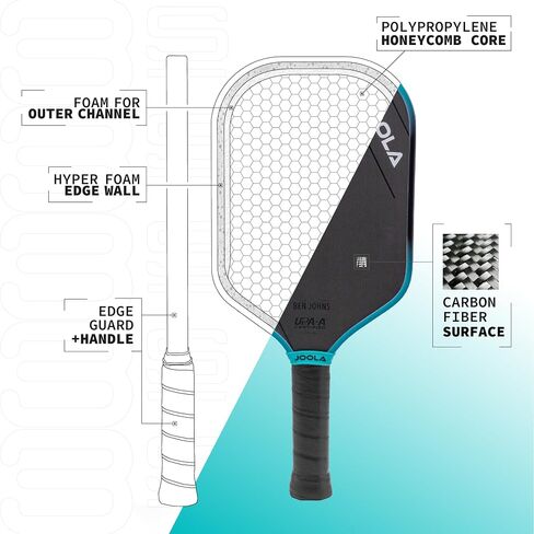 JOOLA Ben Johns Perseus 3S 16mm Pickleball Paddle w/Propulsion Core - Charged Carbon Surface Technology. UPA Approved - Elongated Body Shape w/Large Sweet Spot. NFC Chip Enabeled & UPA-A Certified. in Saudi Arabia
