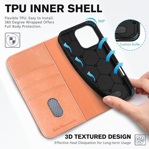 TUCCH Case for iPhone 16 Pro Wallet Case, Kickstand PU Leather Flip Folio Cover with [RFID Blocking] 3 Card Slot, Shockproof TPU Interior Case Compatible with iPhone 16 Pro 5G 2024, Light Blue in Kuwait