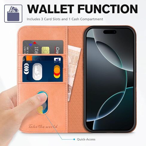 TUCCH Case for iPhone 16 Pro Wallet Case, Kickstand PU Leather Flip Folio Cover with [RFID Blocking] 3 Card Slot, Shockproof TPU Interior Case Compatible with iPhone 16 Pro 5G 2024, Light Blue in Kuwait