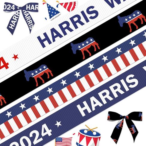 4 Rolls President Trump 2024 Ribbons Donald Trump Election Day 2024 Ribbon Trump For President 2024 Ribbon for Presidential Election Debate Party Decorations Gift Wrapping Supplies 3/8" x 20yd in Saudi Arabia