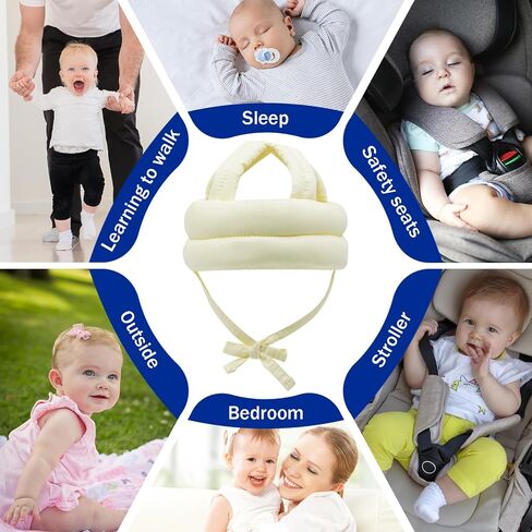 Baby Safety Helmet Baby Head Protector No Bumps for Running Walking Crawling, Safety Head Adjustable Protective Cap Headguard Hat in Saudi Arabia