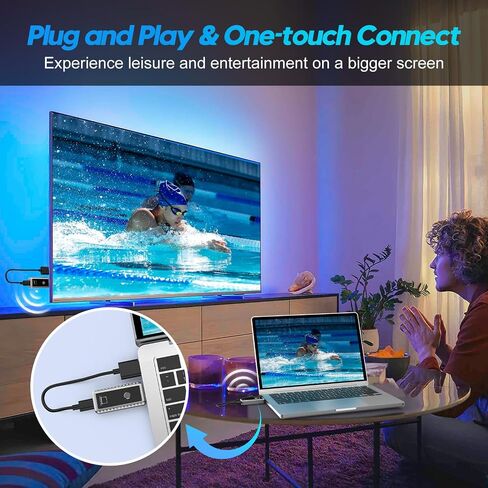 Wireless HDMI Transmitter and Receiver, Plug & Play Portable Wireless HDMI, 4K Wireless HDMI Support 2.4/5.8Ghz 100Ft, for Laptop/Pc/Tv Box/Camera/Projector, No App/Bluetooth Needed in Saudi Arabia