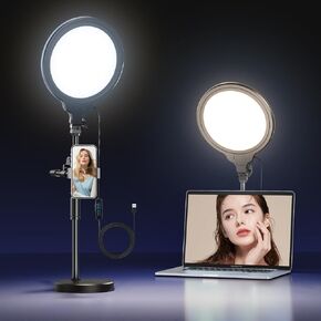 13.5 Inch Ring Light with Adjustable Tripod Stand, LED Selfie Ring Light for Video Recording, Facial Makeup, Live Streaming, YouTube, Instagram, Tiktok, Compatible with Phones, Cameras Webcams