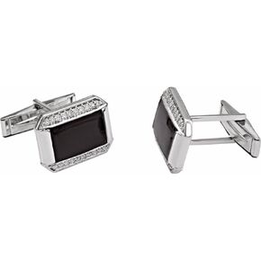 1/4 Cttw Diamond Cuff Links (.25 Cttw) (Width = 12.5mm)