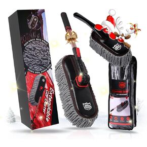 Car Duster Exterior Scratch Free,Car Dusters Extendable Handle Cleaning Exterior,Detailing Brush Kit For Car,Truck,SUV,Caravan,Motorcycle,Wax Cotton Fabric,Waterless Wash Treatments,Car Care Equipment