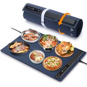 Electric Warming Tray with Adjustable Temperature, Flexible Food Warmer Fast Heating, Portable Electric Warming Hot Plates Trays to Keep Food Warm for Parties Buffets, Restaurants, Dinners(24x16in)