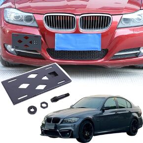 Front Bumper Tow Hook License Plate Mount Bracket Compatible with BMW 5 Series i5 G60 G61 2024,Car No Drill Tow Front Bumper Tow Hole Hook License Plate Mount Holder Adapter Relocation Kit Accessories