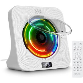 Fohil CD Player with Bluetooth 5.0, Desktop CD Music Players for Home Built-in HiFi Sound Speakers, Portable CD Players with LCD Screen Display Supports AUX&USB Headphone Jack FM Radio