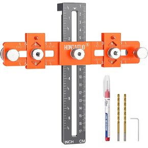 Enhanced Model Cabinet Hardware Jig,Adjustable Cabinet Handle Template Tool for Knobs,Handles and Pulls,Drawer Hardware Jig for Drawer Cabinet Installation,High Precise Woodworking Drill Guide