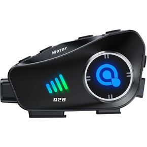 Q28-2X Motorcycle Helmet Bluetooth Headset, Wireless Camera Recorder Intercom with 1080P, 120°Wide Angle，HD Video/Photo, Body 360°Adjustment, Bluetooth 5.3, IP66, 32GB TF Card