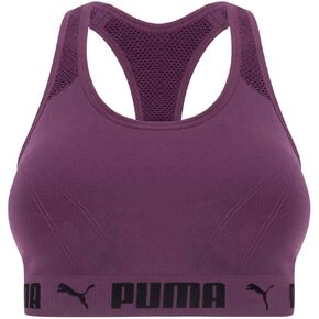 PUMA Women's Seamless Breathe Sports Bra, Dark Pink, Medium