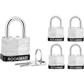 Keyed Padlocks, Laminated Steel Padlock, Keyed Alike Locks with Same Keys, PE Plastic Hoop, The Lead Content of This Pad Lock complies with CA65, 60 Pack