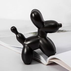 Ceramic Balloon Dog Statues Gold Home Decor Modern Decorative Ceramic Animal Statues Ornaments for Living Room Bedroom Office Desktop Cabinets Cute Dog (Medium)