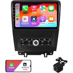4+64G Android 13 Double Din Car Stereo for Ford Mustang 2010 2011 2012 2013 2014 with 10.1 Inch Touchscreen Radio Built-in Wireless Carplay/Android Auto/GPS/Bluetooth/FM/AUX-in/Steering Wheel Controls