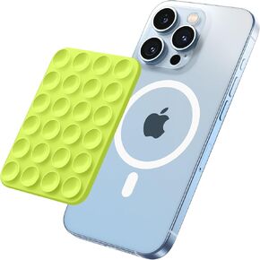 Magnetic Suction Cup Phone Mount, Anti-Slip Hands-Free Silicone Phone Holder, Compatible with MagSafe Phone Case for iPhone Pro Max 15/14/13/12 Series,Mirror Shower Holder for Selfies(Stone)