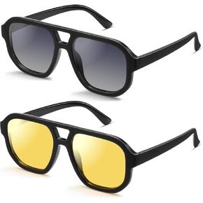 livho Trendy Polarized Square Aviator Sunglasses Women Men Square Eyewear Frame, Retro Sun Glasses for Women Men 2024 Shades