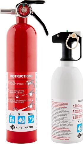 First Alert 1048304 Kitchen5AF400 Bundle Fire Extinguisher, White, Red in Kuwait