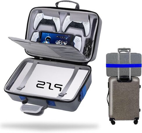 Hard Shell Carrying Case for PS5 Slim, Portable Carry Bag PlayStation 5 Slim Compatible with Disk Digital Edition, PS5 Slim Console Travel Suitcase for Controller, Base, Game Accessories Black in Saudi Arabia