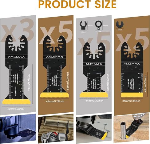 8PCS Titanium Oscillating Tool Blades,Universal Multitool Blades for Metal Wood Cutting,Quick Release Multitool Blades Kits Fit Dewalt Rockwell Fein Milwaukee Ryobi in Saudi Arabia