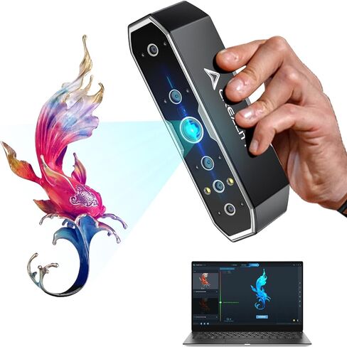 Creality 3D Scanner, CR-Scan Raptor for 3D Printing, Blue Laser & NIR Consumer Handheld Scanner with 0.02mm Accuracy, Anti-Shake Tracking, 24-Bit Fast Full-Color Scanning for Windows macOS in Saudi Arabia