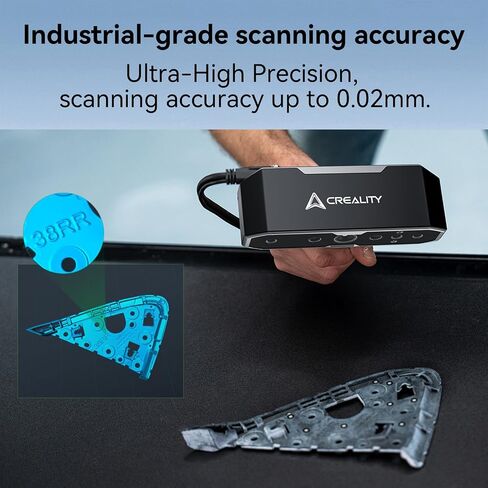 Creality 3D Scanner, CR-Scan Raptor for 3D Printing, Blue Laser & NIR Consumer Handheld Scanner with 0.02mm Accuracy, Anti-Shake Tracking, 24-Bit Fast Full-Color Scanning for Windows macOS in Saudi Arabia