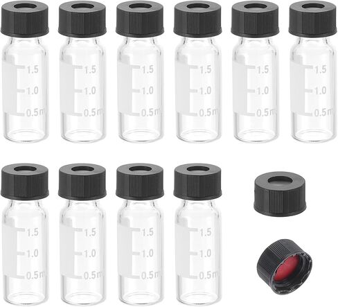 قارورة عينات تلقائية 2 مل من باتيكل، 200 عبوة من قوارير HPLC/GC مشقوقة مسبقًا، 9-425 قارورة كهرمانية معملية، قارورة عينة مع غطاء برغي أسود، رقعة كتابة من السيليكون PTFE لختم LC in Saudi Arabia