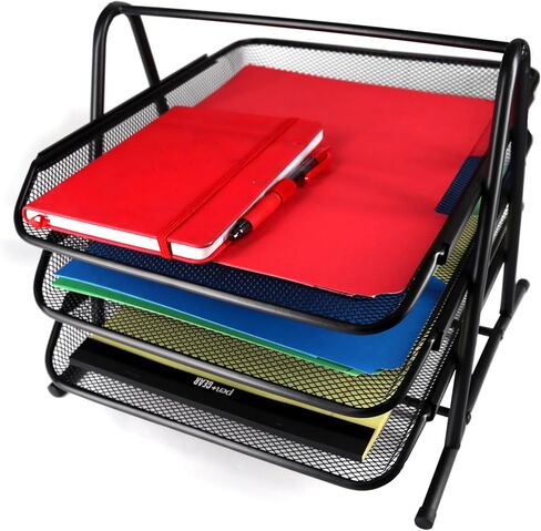 Huron Desktop Horizontal 6-Slot File Organizer, Black Steel in Saudi Arabia