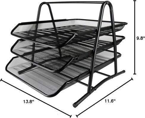 Huron Desktop Horizontal 6-Slot File Organizer, Black Steel in Saudi Arabia
