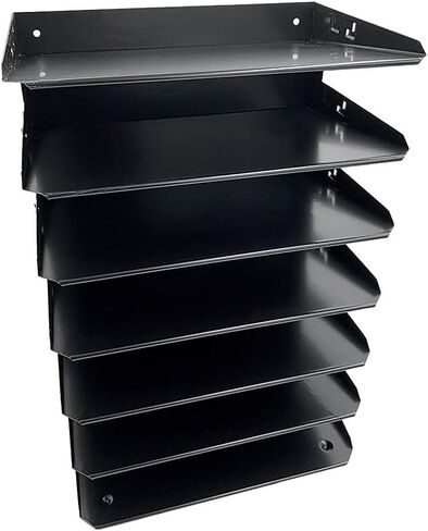 Huron Desktop Horizontal 6-Slot File Organizer, Black Steel in Saudi Arabia