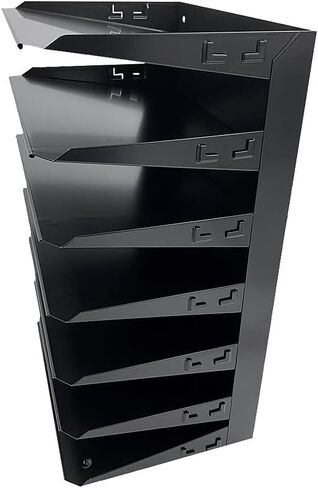 Huron Desktop Horizontal 6-Slot File Organizer, Black Steel in Saudi Arabia
