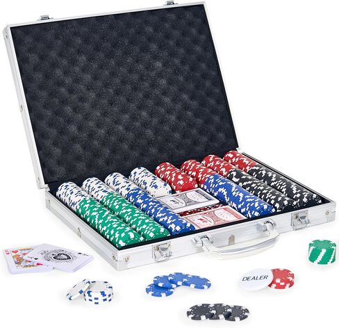 Poker Chips with Numbers 300 PCS Poker Chip Set with Aluminum Travel Case, 11.5g Poker Chips for Texas Holdem and Blackjack in Saudi Arabia
