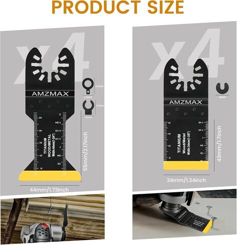 18PCS Titanium Oscillating Tool Blades,Universal Multitool Blades for Metal Wood Cutting,Quick Release Multitool Blades Kits Fit Dewalt Ryobi Rockwell Fein Milwaukee in Saudi Arabia