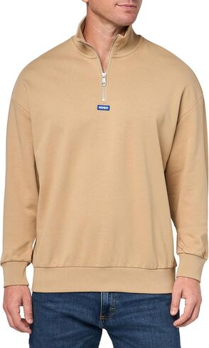 HUGO Men's Twill French Terry Quarter Zip Sweatshirt in Saudi Arabia