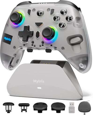 Mytrix Switch Pro Controller with Charging Dock, Wireless Controllers for Nintendo Switch/Lite/OLED with Hall Effect Joystick/Trigger, RGB Lighting, Turbo/Macro Button, for PC, iPad - Raiden Design in Saudi Arabia