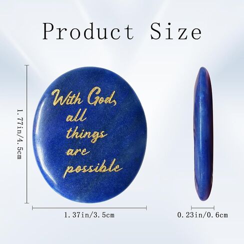 Lapis Lazuli Thumb Worry Stone, Aquamarine Palm Stone, Protection Crystals, Get Well Gifts for Men, Anxiety Toys, Cuarzos for Meditation & Adult Anxiety Relief - Be Your Own Hero in Saudi Arabia
