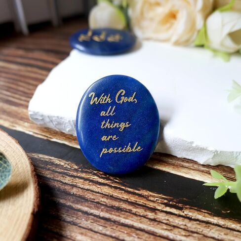 Lapis Lazuli Thumb Worry Stone, Aquamarine Palm Stone, Protection Crystals, Get Well Gifts for Men, Anxiety Toys, Cuarzos for Meditation & Adult Anxiety Relief - Be Your Own Hero in Saudi Arabia