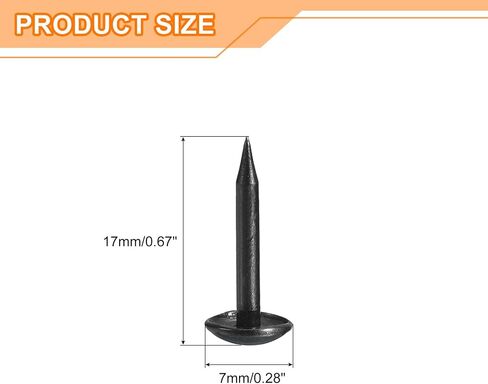 uxcell Upholstery Tack Nail Pins Furniture, 500Pcs 11x17mm Thumb Tack Pins Assortment Kit Carbon Steel for Home Sofa DIY Decorative Nail Heads Nails, Black in Saudi Arabia