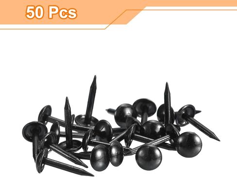 uxcell Upholstery Tack Nail Pins Furniture, 500Pcs 11x17mm Thumb Tack Pins Assortment Kit Carbon Steel for Home Sofa DIY Decorative Nail Heads Nails, Black in Saudi Arabia