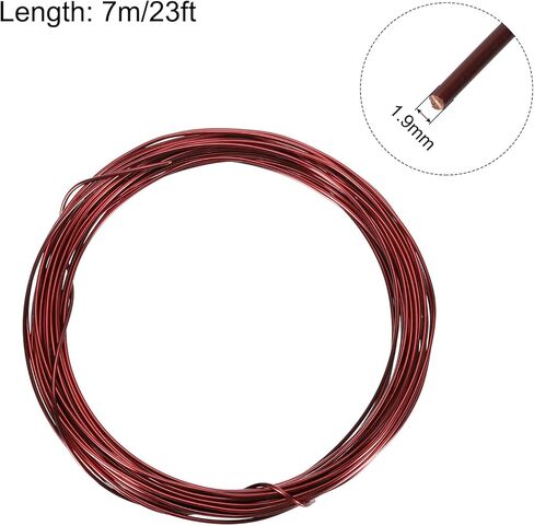MECCANIXITY 1.6mm Magnet Wire 30ft(9m) Enameled Copper Wire Enameled Magnet Winding Wire Coil 200g 130℃ for Transformers Inductors in Kuwait