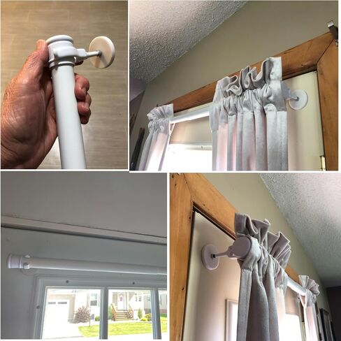 MUTUACTOR 1PCS Heavy-Duty Curtains Rods,Strong Magnetic Mount Door Curtain Rods for 13" to 26" Metal Doors,Adjustable Window Curtain Rod Versatile Y-Clamp Magnets Holders for Kitchen Garage Room in Saudi Arabia