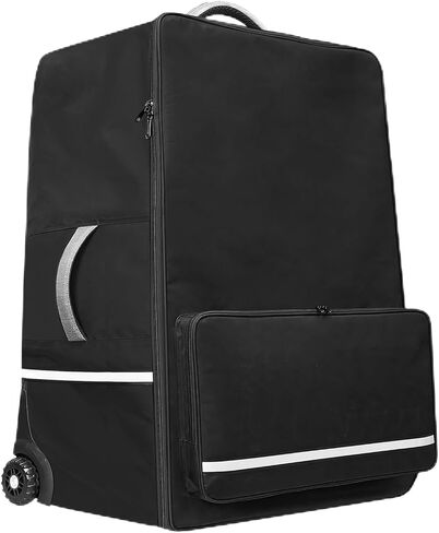 Padded Stroller Travel Bag with Wheels Compatible with UPPAbaby Vista, Vista V2, Cruz V2, Foldable Gate Check Stroller Storage Bag for Airplane Durable Backpack Black in Saudi Arabia