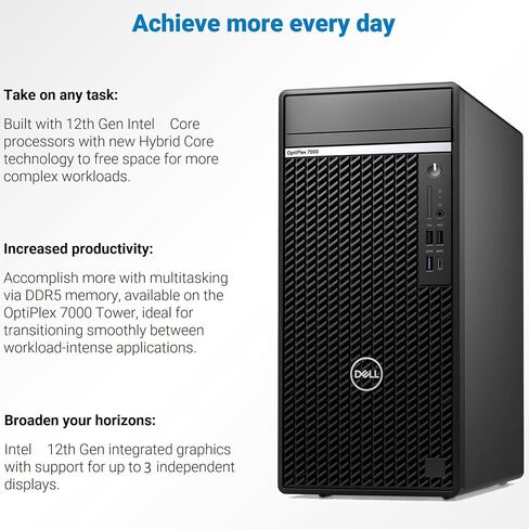 Dell OptiPlex 7000 Business Tower Desktop Computer, 12th Gen Intel 12-Core i7-12700, 16GB DDR5 RAM, 1TB PCIe SSD, WiFi 6, Bluetooth, DisplayPort, Keyboard and Mouse, Windows 11 Pro in Saudi Arabia