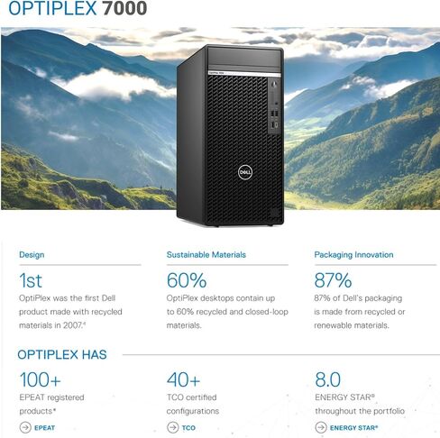 Dell OptiPlex 7000 Business Tower Desktop Computer, 12th Gen Intel 12-Core i7-12700, 16GB DDR5 RAM, 1TB PCIe SSD, WiFi 6, Bluetooth, DisplayPort, Keyboard and Mouse, Windows 11 Pro in Saudi Arabia