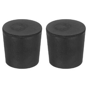 uxcell 2 Pcs Solid Rubber Stopper, Tapered Lab Seal Tube Stopper Plug for Test Tube Flasks Glass Containers Industry and Laboratories, 90x75x39mm Black