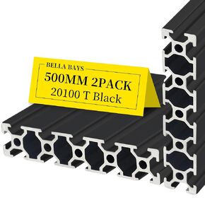 BELLA BAYS 10pcs 39.37 inch 1000mm 2020 V Slot Aluminum Extrusion Profile European Standard Anodized Silver Extruded Linear Rail Guide Frame for 3D Printer Laser Engraving Machine CNC Workbench DIY