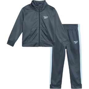 Reebok Baby Boys' Jogger Set - 2 Piece Full Zip Tricot Playwear Tracksuit (Size: 12M-7)