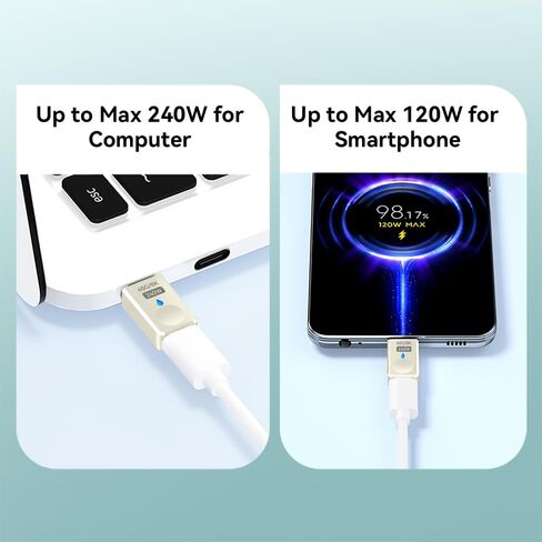 USB C Magnetic Adapter (40Gbps 240W 8K60Hz), USB4.0 Type C Connector with PD 240W Charge and 40Gbps Data Transfer Up to 8k@60Hz 4K@144Hz Video Output in Saudi Arabia