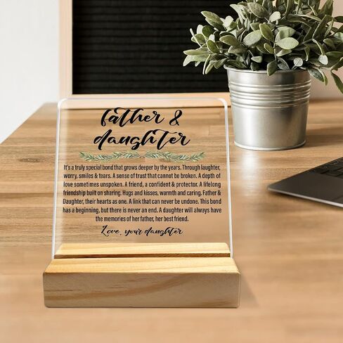 Dad Gifts from Daughter, Dad Birthday Fathers Day Christmas Day Gifts for Father, Best Dad Ever Gifts, Thank You Gifts for Dad, Your Constant Support Endless Love, Desk Acrylic Decor in Saudi Arabia