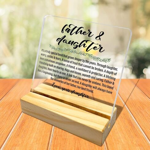 Dad Gifts from Daughter, Dad Birthday Fathers Day Christmas Day Gifts for Father, Best Dad Ever Gifts, Thank You Gifts for Dad, Your Constant Support Endless Love, Desk Acrylic Decor in Saudi Arabia